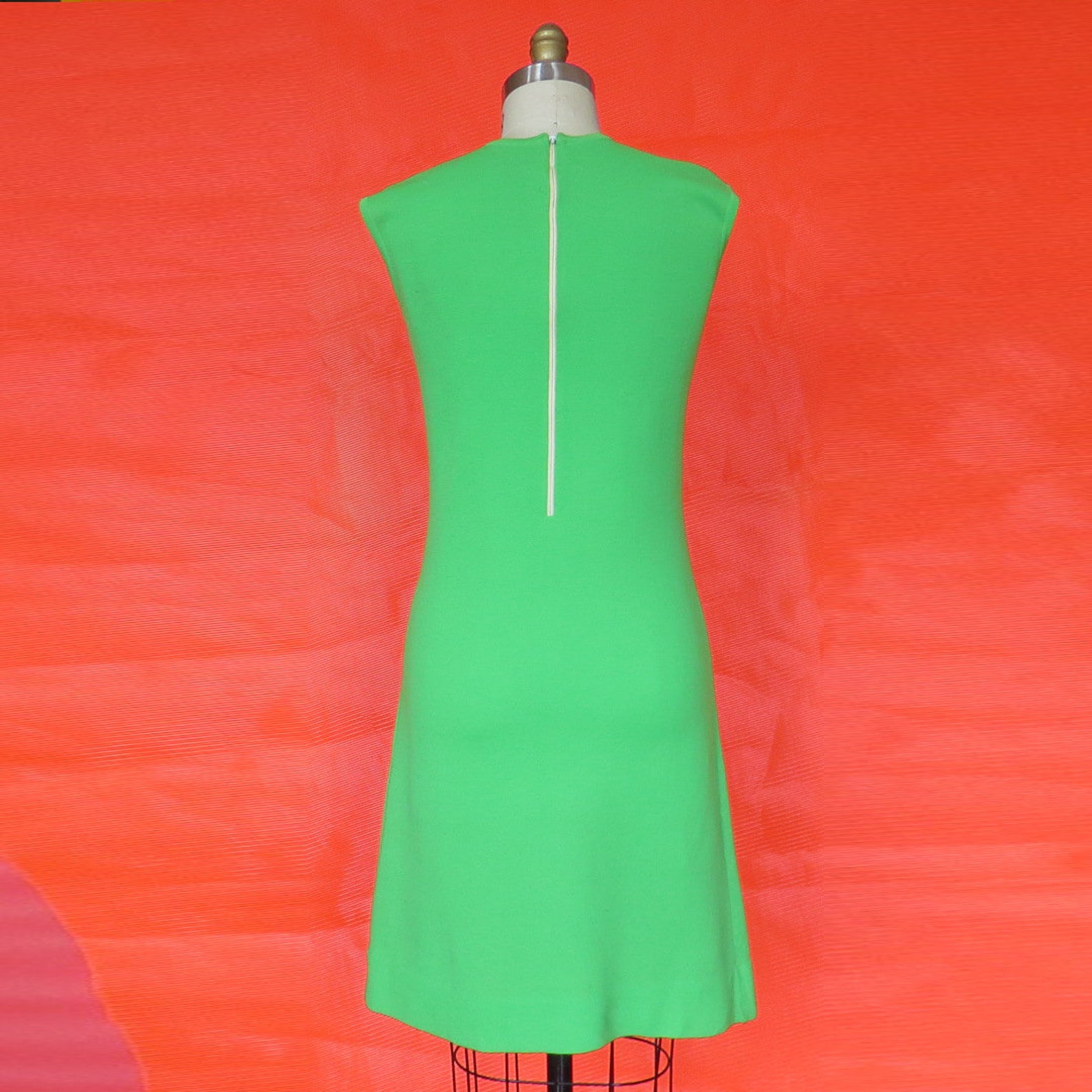 1960s Lime Green Wool Shift Dress Etsy