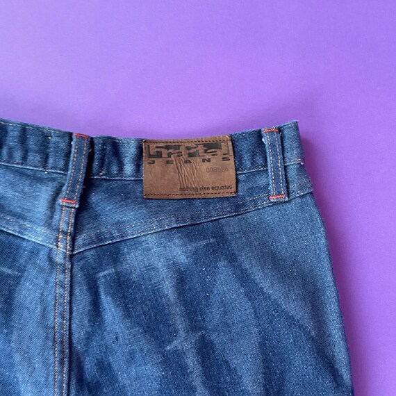 90s Dark Wash Denim Laser Etched Flare Jeans by F… - image 6