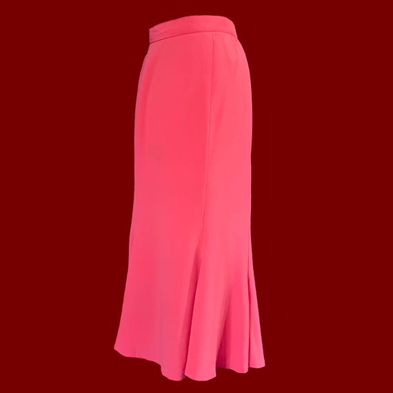 70s Coral Trumpet Skirt – Vintage High Waist Midi… - image 6