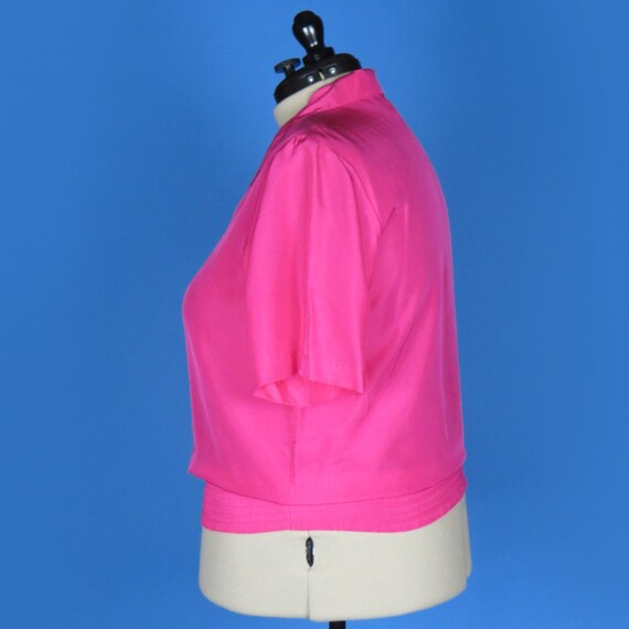 80’s Vintage Hot Pink Silk Blouse - image 5