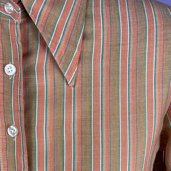 70’s Vintage Earth Tone Striped Shirt by Currants - image 7