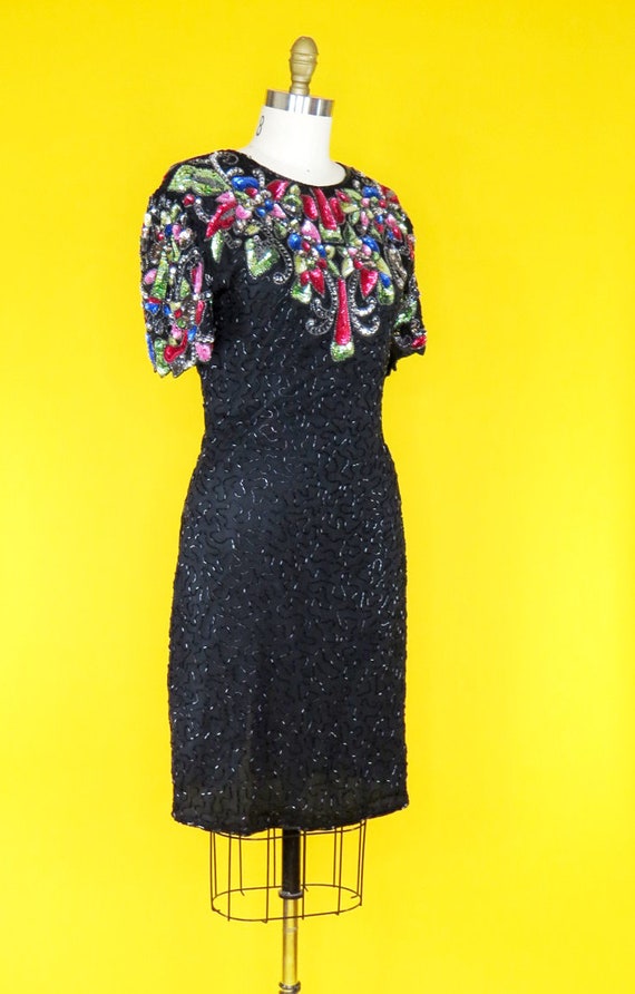 Vintage 1980s Beaded Cocktail Dress - image 2