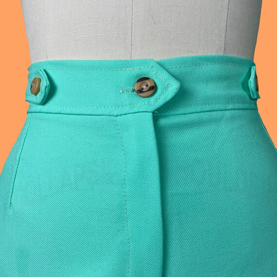 Vintage 70's Sea Foam Green Bell Bottoms - image 9