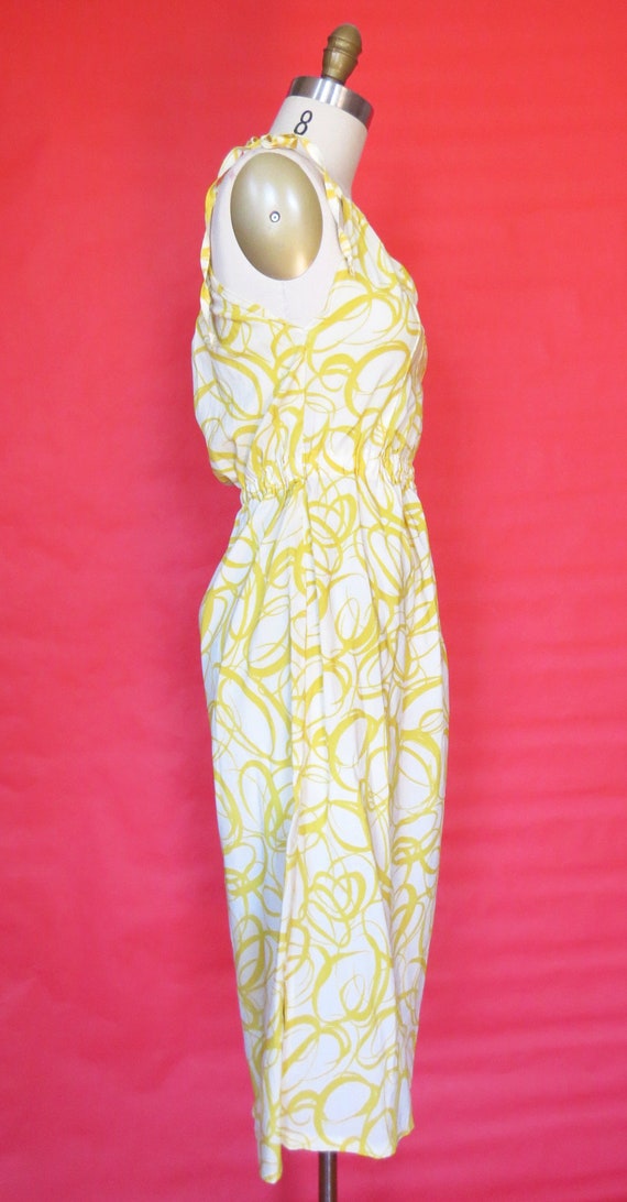 1960s Vintage Yellow & White Convertible Day Dress - image 9