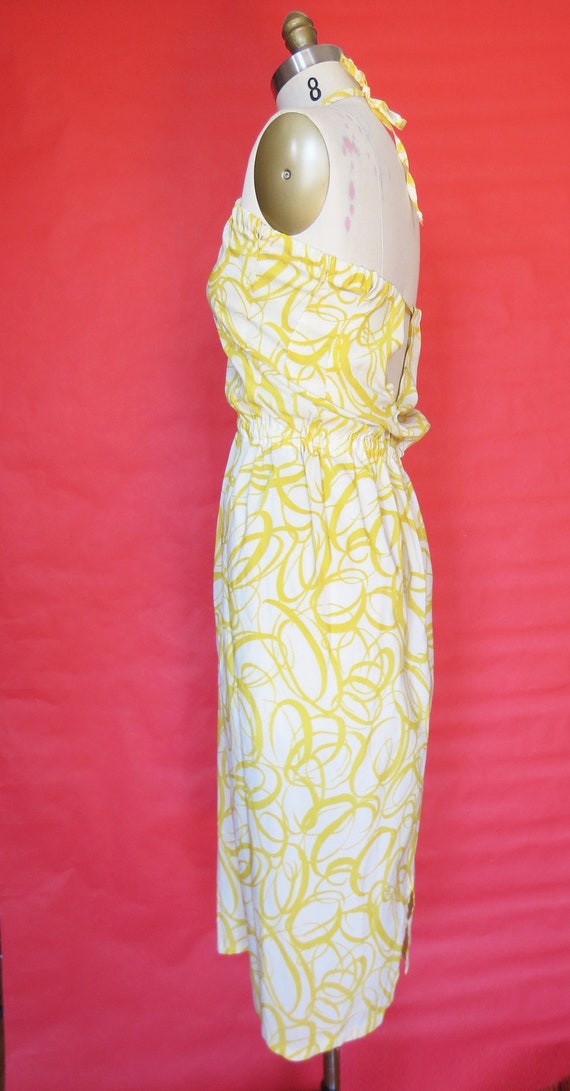 1960s Vintage Yellow & White Convertible Day Dress - image 7