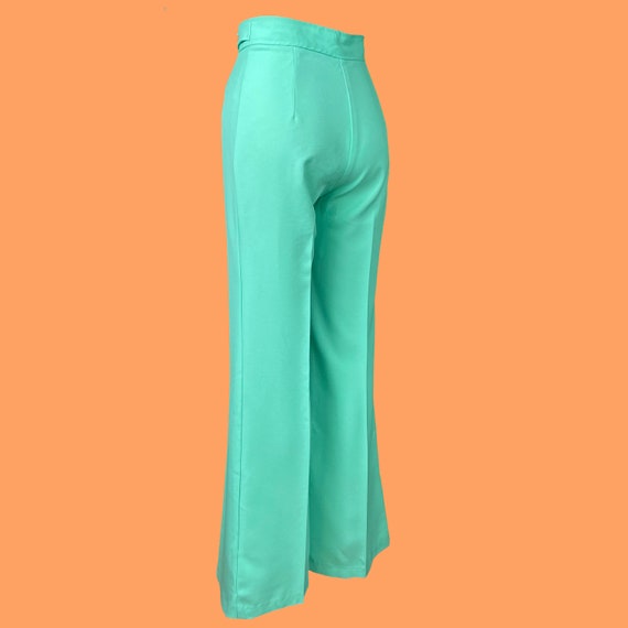 Vintage 70's Sea Foam Green Bell Bottoms - image 4