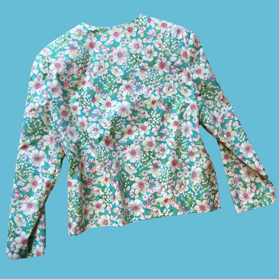 80s Vintage Pastel Floral Jacket - image 6