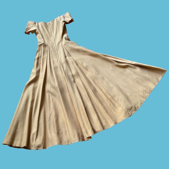 Vintage 70's Golden Taupe Evening Dress - image 5