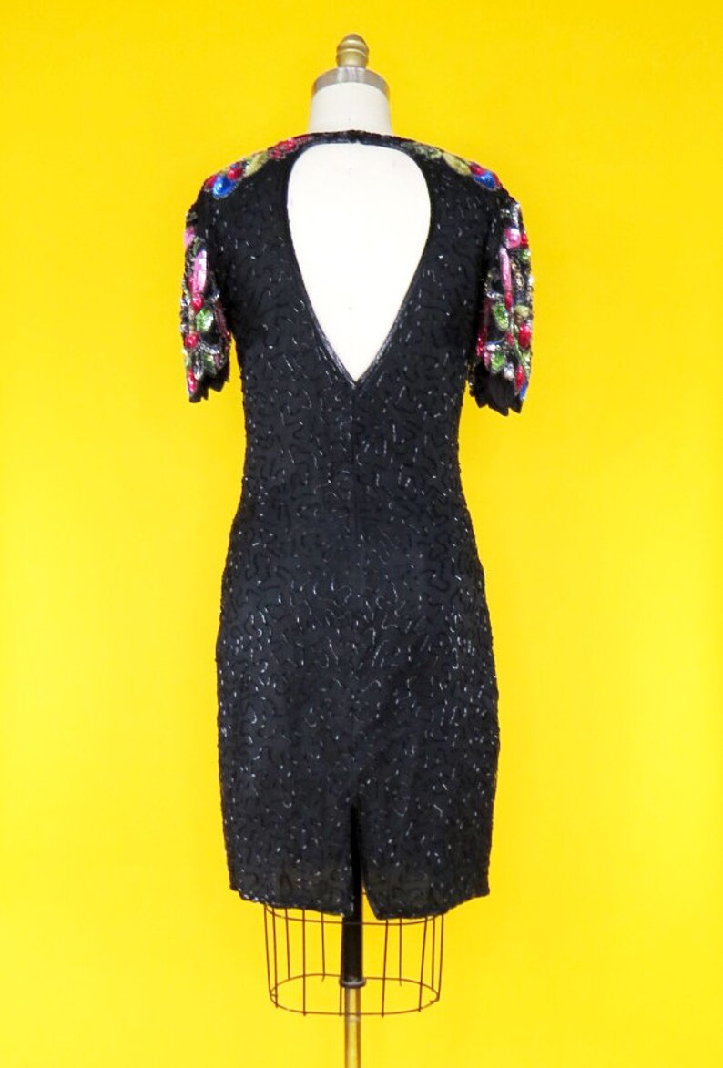 Vintage 1980s Beaded Cocktail Dress image 4