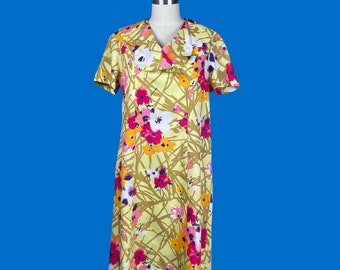 60’s Bright Floral Print Dress