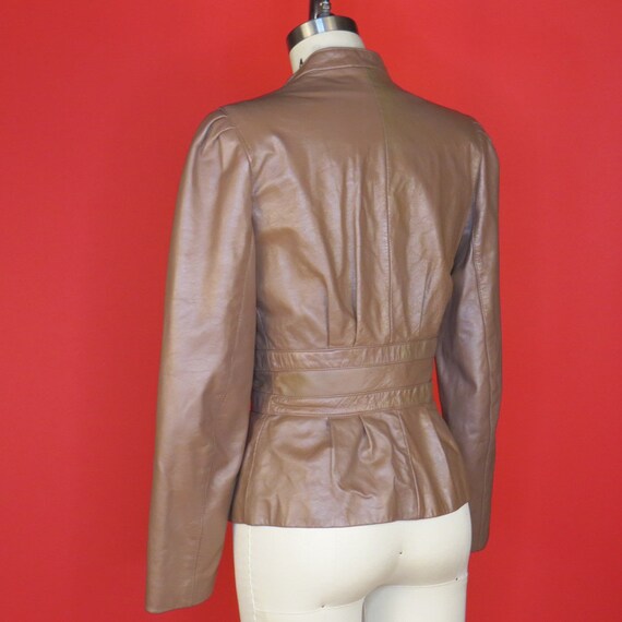 Vintage 80's does the 40's Light Brown Leather Ja… - image 7