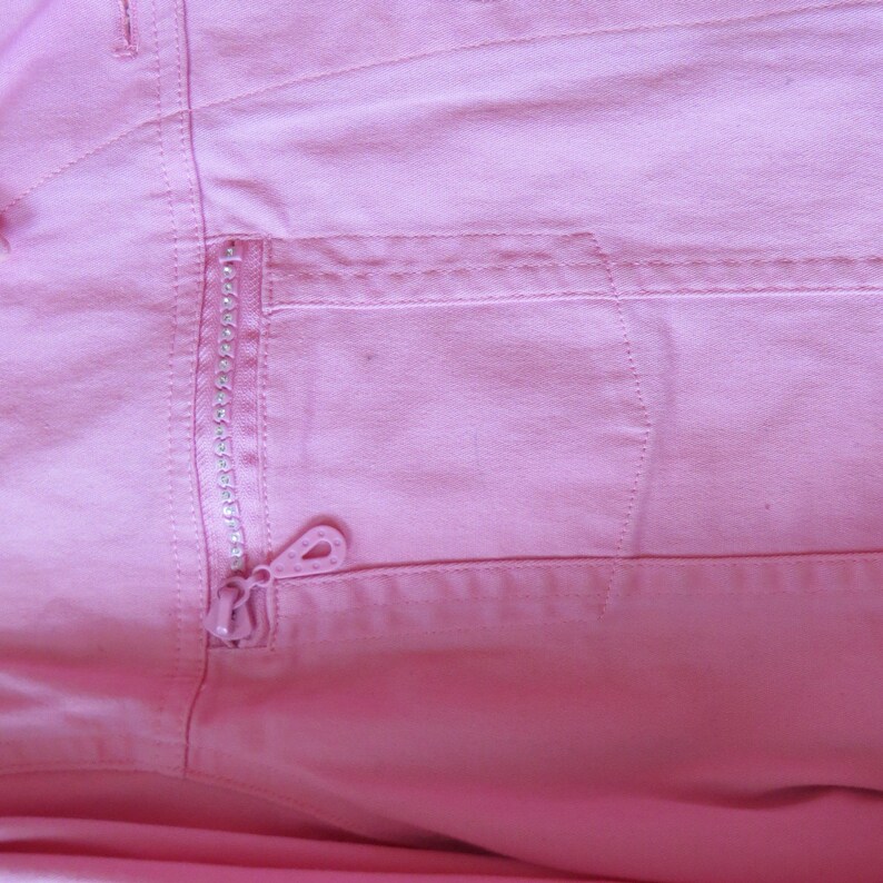 Vintage 1990s Pink Button down withRhinestone Zippers