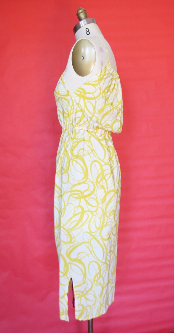 1960s Vintage Yellow & White Convertible Day Dress - image 6