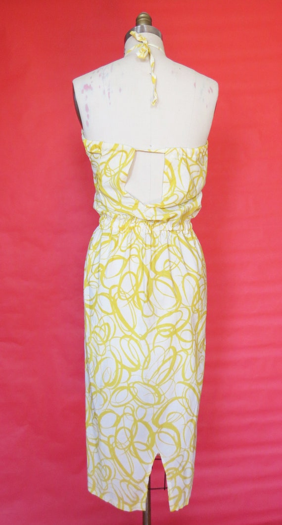 1960s Vintage Yellow & White Convertible Day Dress - image 3