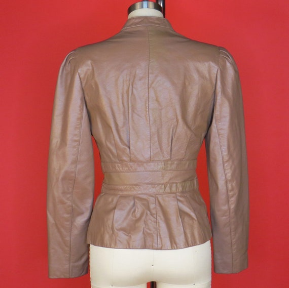 Vintage 80's does the 40's Light Brown Leather Ja… - image 8