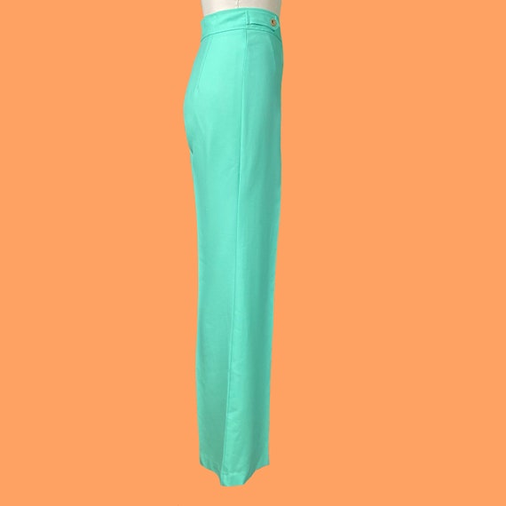 Vintage 70's Sea Foam Green Bell Bottoms - image 7