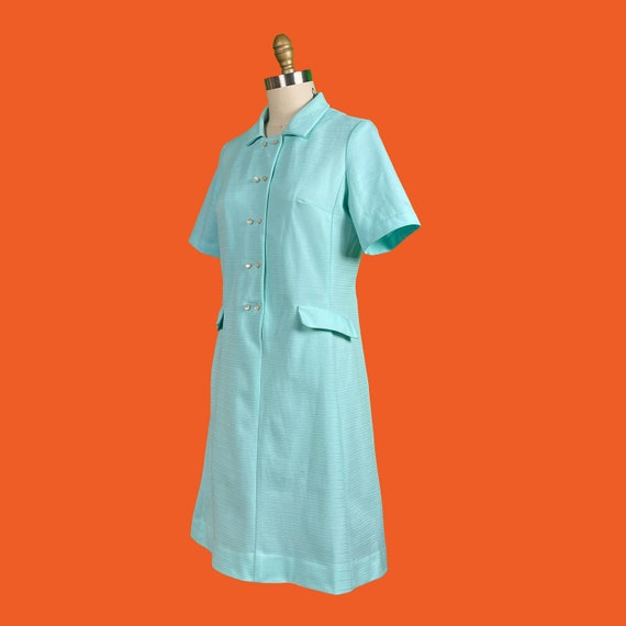 Vintage 60's Pastel Blue Mod Shift Dress - image 2