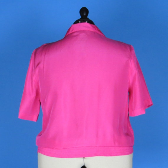80’s Vintage Hot Pink Silk Blouse - image 6