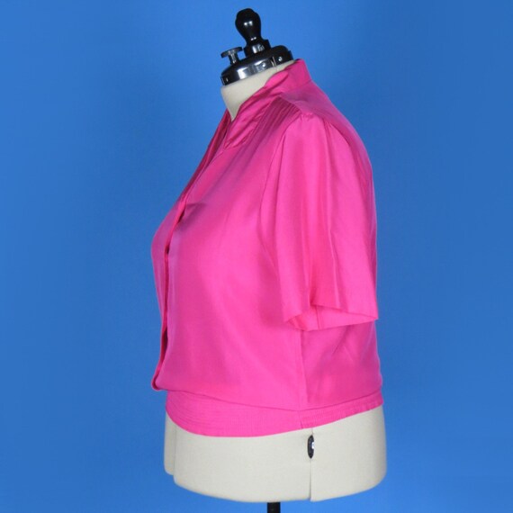 80’s Vintage Hot Pink Silk Blouse - image 4