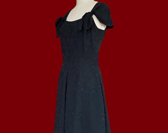 Vintage 90s Black Floral Babydoll Dress – Grunge Goth Mini Dress