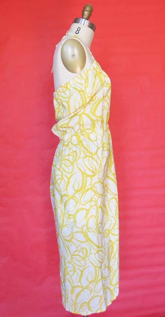 1960s Vintage Yellow & White Convertible Day Dress - image 8