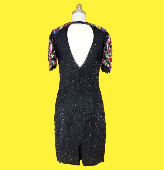 Vintage 1980s Beaded Cocktail Dress - image 8