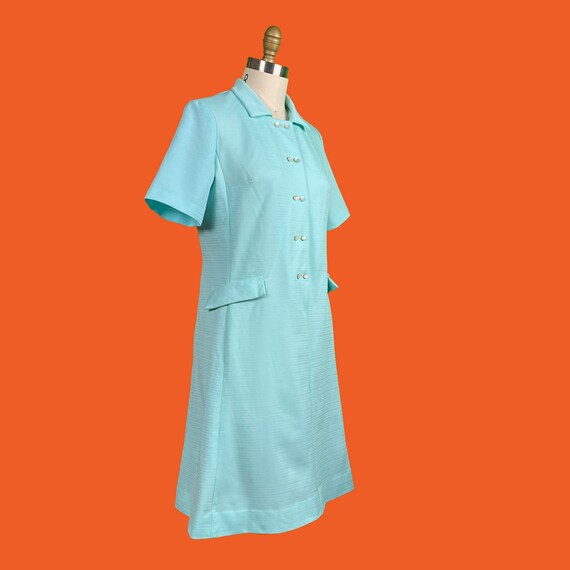 Vintage 60's Pastel Blue Mod Shift Dress - image 8