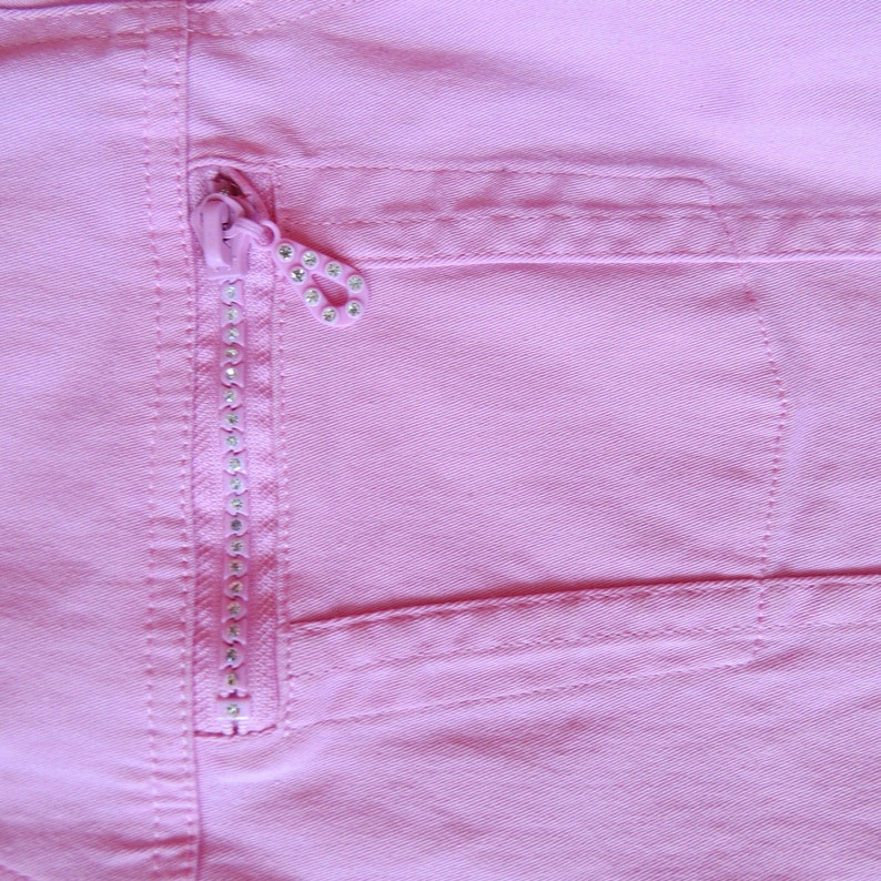 Vintage 1990s Pink Button down withRhinestone Zippers