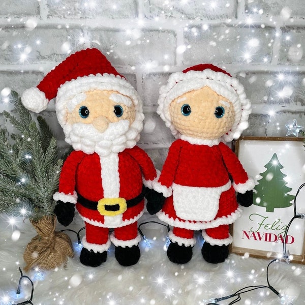 Père Noël et Mère Noël | Patron PDF au crochet Amigurumi