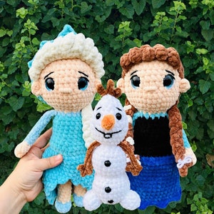 Ice Princesses and their Snowman Friend | Amigurumi | Crochet Doll Pattern