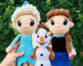 Ice Princesses and their Snowman Friend | Amigurumi | Crochet Doll Pattern