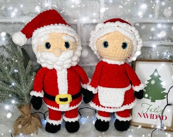 Père Noël et Mère Noël | Patron PDF au crochet Amigurumi