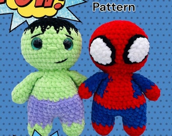 Superheroe Duo | Amigurumi | Crochet Doll Pattern