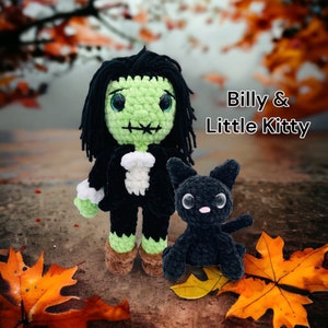 Low Sew Mini Spookyu Friend and Kitty | Amigurumi | Crochet Doll Pattern |