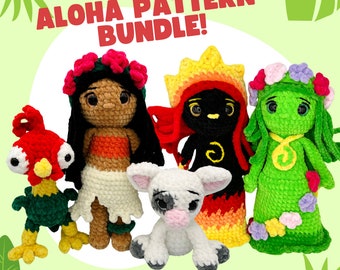 Aloha Bundle | Amigurumi | Crochet Doll Pattern | Crochet pig, Crochet Rooster | Crochet