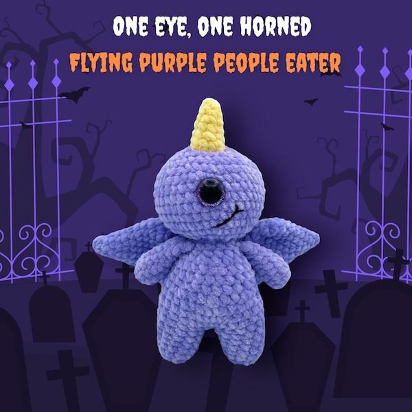 One Horned Monster | Amigurumi | Crochet Bat Pattern | Halloween | One Eye One Horned Flying Purple People Eater