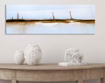 Sailboat Racing Painting: Coastal Wall Art Prints on Paper or Canvas