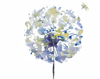 Dandelion Watercolor Print: Modern Botanical Wall Art
