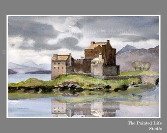 Scotland Rutherglen watercolor home gift wall art poster print picture
