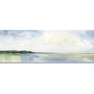 Panoramic Seascape Art Print: Coastal Minimalist Landscape