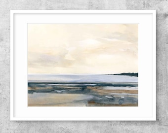 Abstract Landscrape Art Print: Neutral Brown Hues