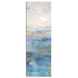 Tall CANVAS Blue Abstract Landscape, Long vertical stretched canvas wall art print, gallery-wrapped up to 60 inches tall