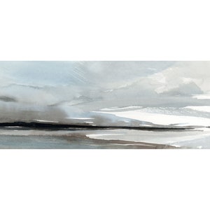Abstract Landscape Print: Neutral Panoramic Wall Art