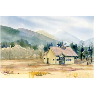 Sugar Shack art print | painting of maple syrup sugar cabin in Vermont | paper or stretched canvas