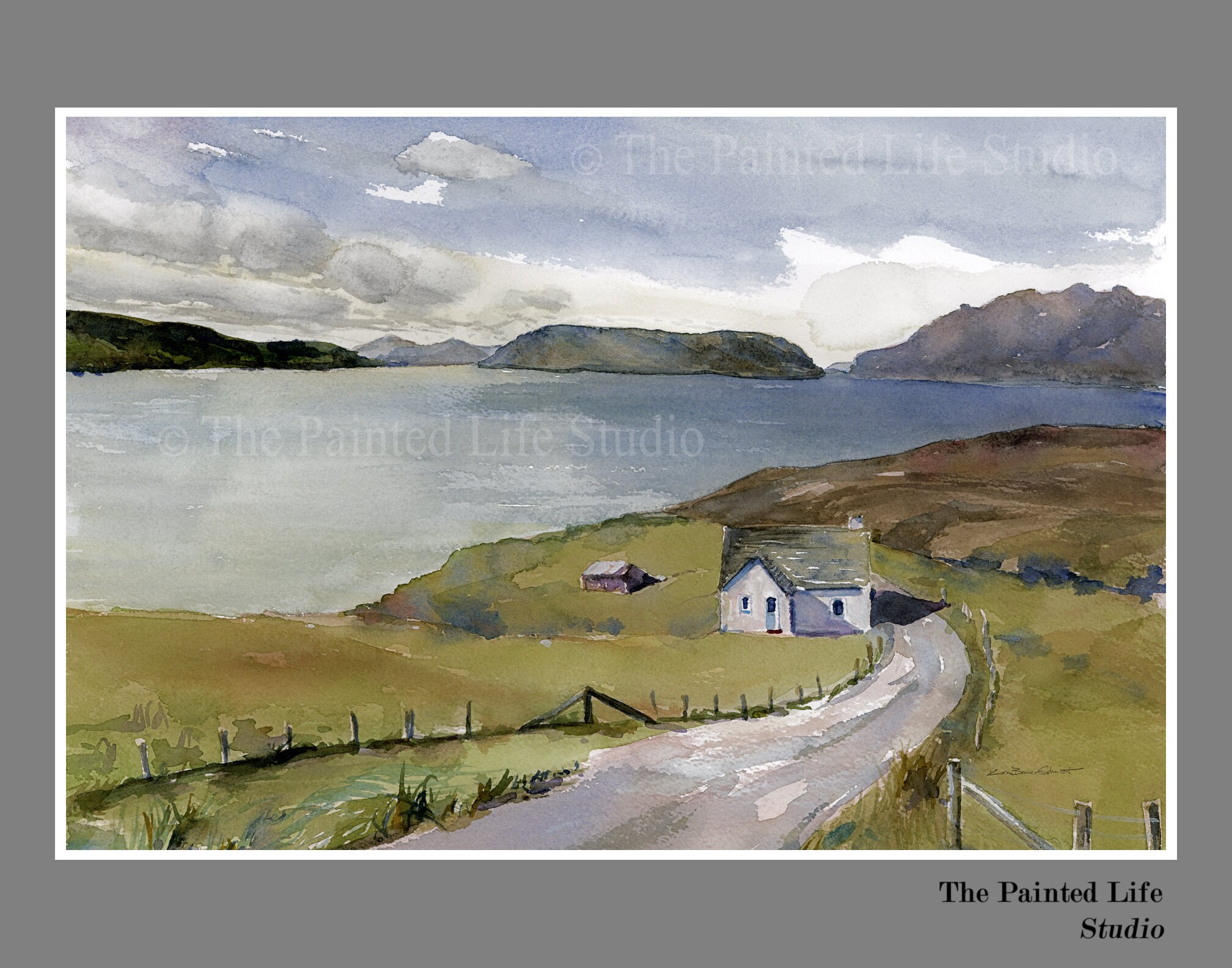 Scottish Highlands Painting wall art print of watercolor Etsy