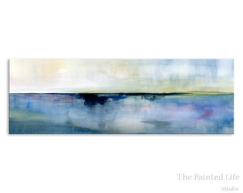 Abstract Panoramic Landscape, CANVAS, stretched canvas, modern contemporary art, "Horizon Dreams 4" ThePaintedLifeStudio