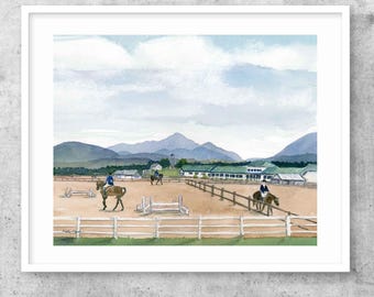 Horse Show, Lake Placid Watercolor Print: Canvas or Paper Prints of Original Painting