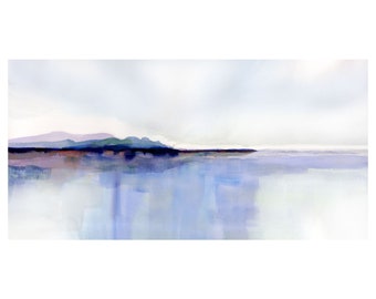 Minimalist Seascape Art Print: Coastal Wall Decor, Paper or Stretched Canvas
