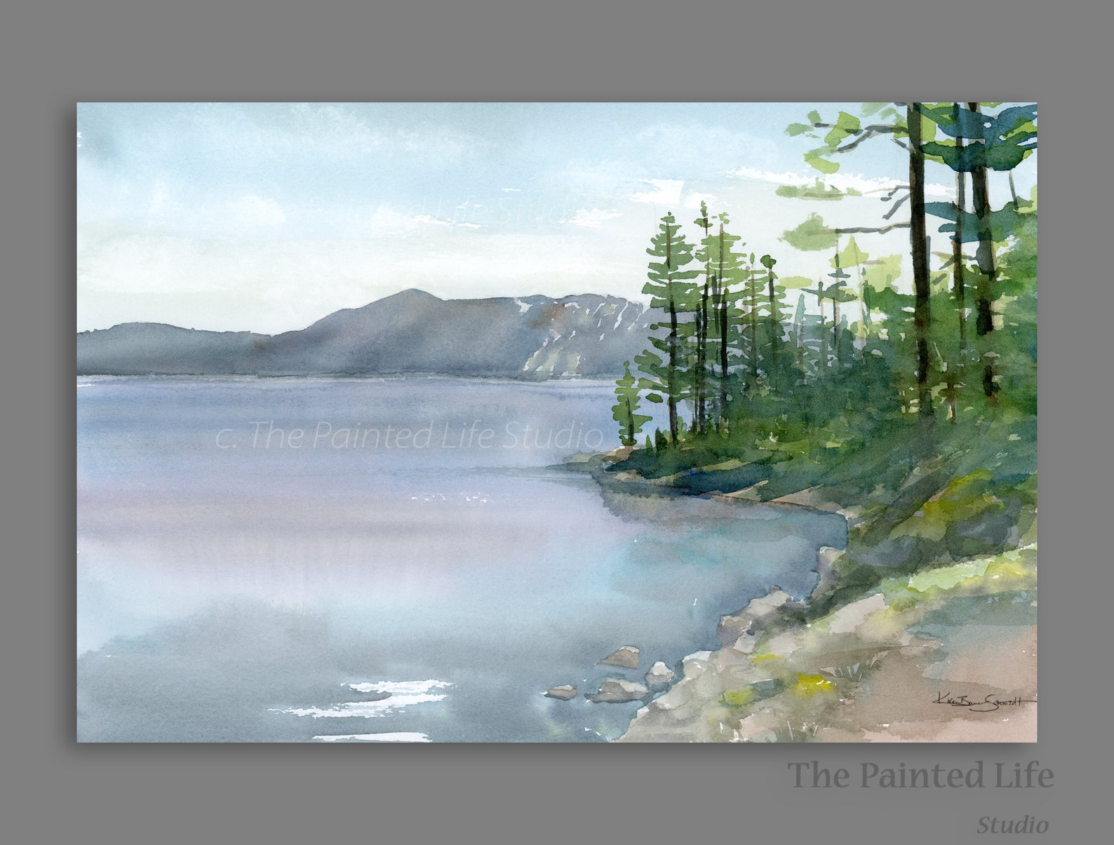 Lake Tahoe Art Print Print of Original Watercolor Painting in - Etsy