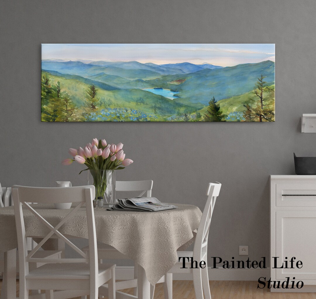 Blue Ridge Mountains CANVAS Art Print Panoramic Stretched Etsy